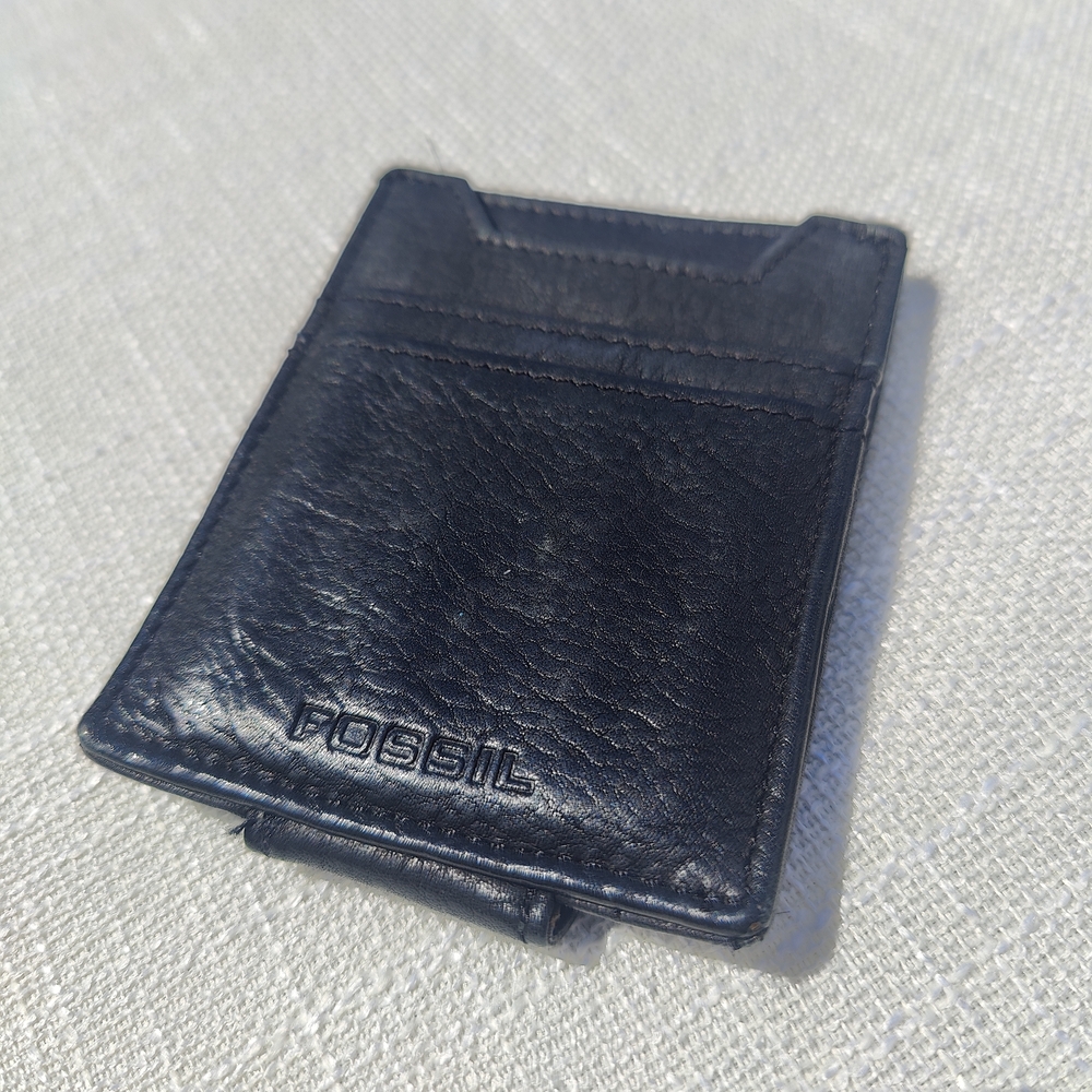 Fossil Black Leather Card Holder